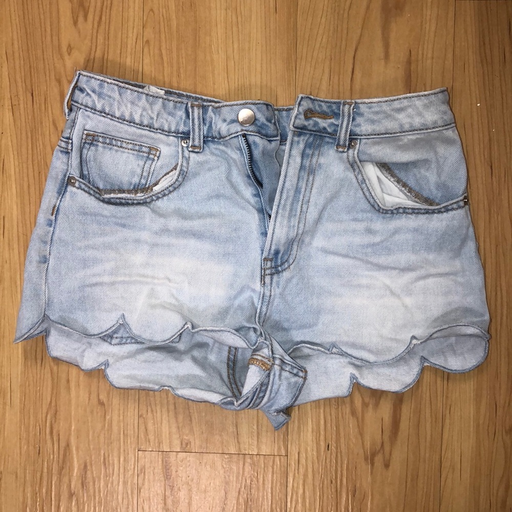 High waisted jean shorts